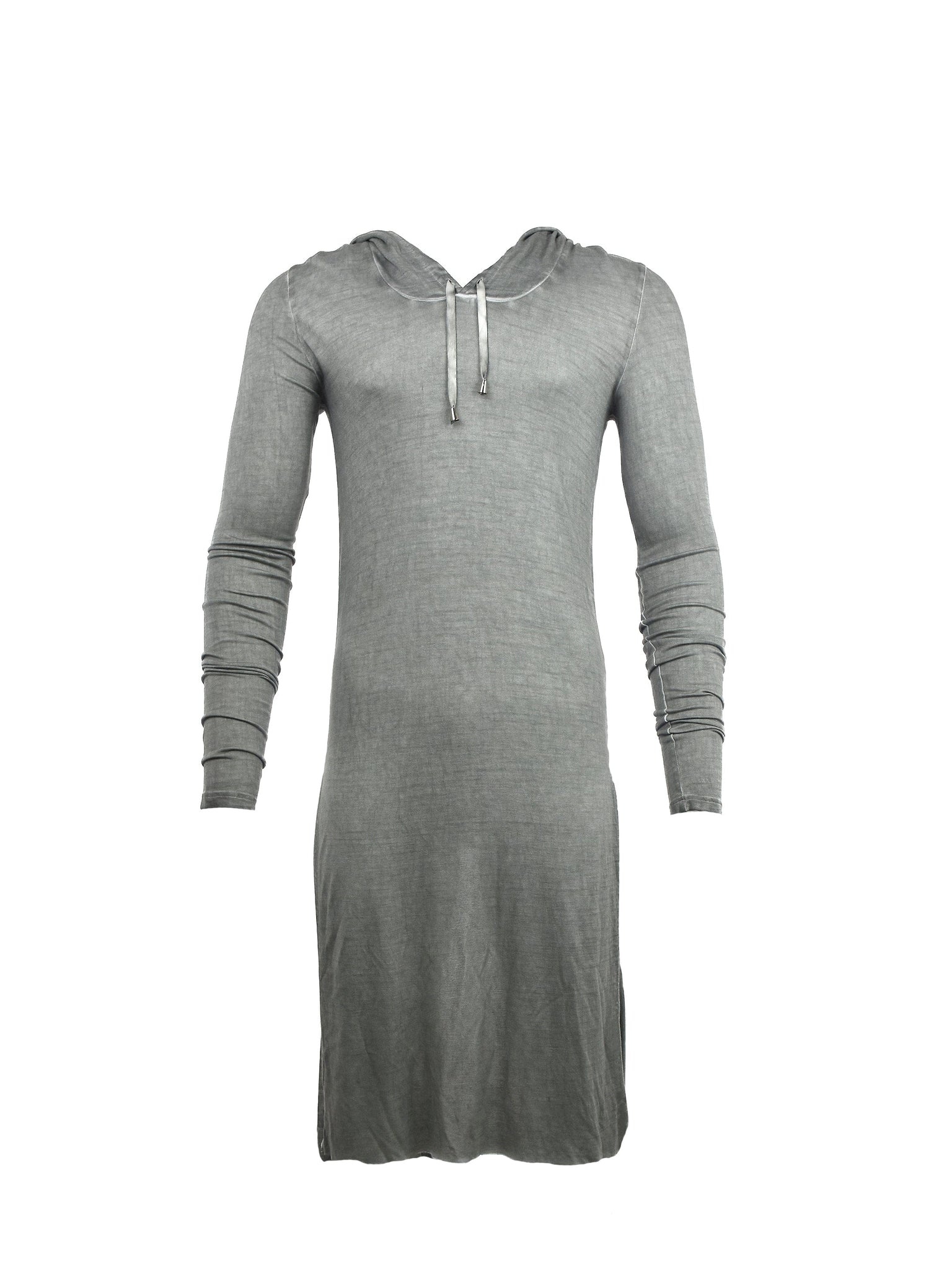 Grey Rayon Hoodie Dress