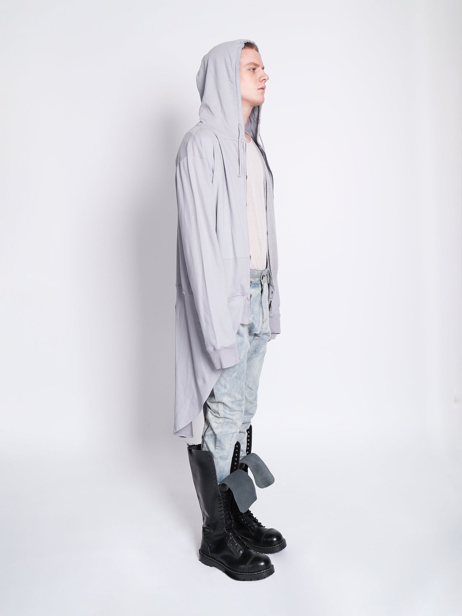 Grey Tailcoat Hoodie with Wings