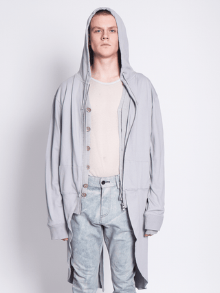 Grey Tailcoat Hoodie with Wings