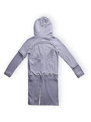 Grey Tailcoat Hoodie with Wings