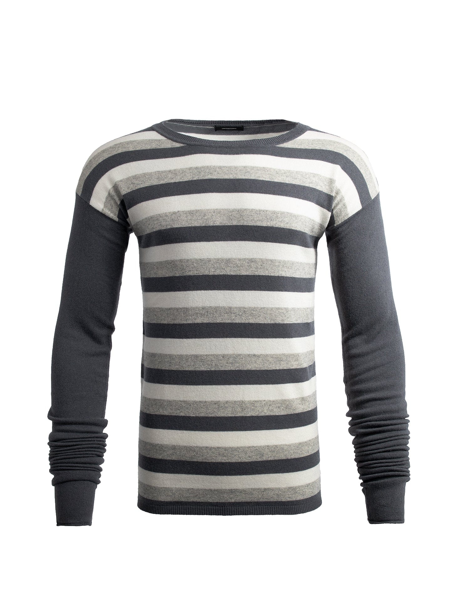 Grey Tones Striped Knitted Jumper