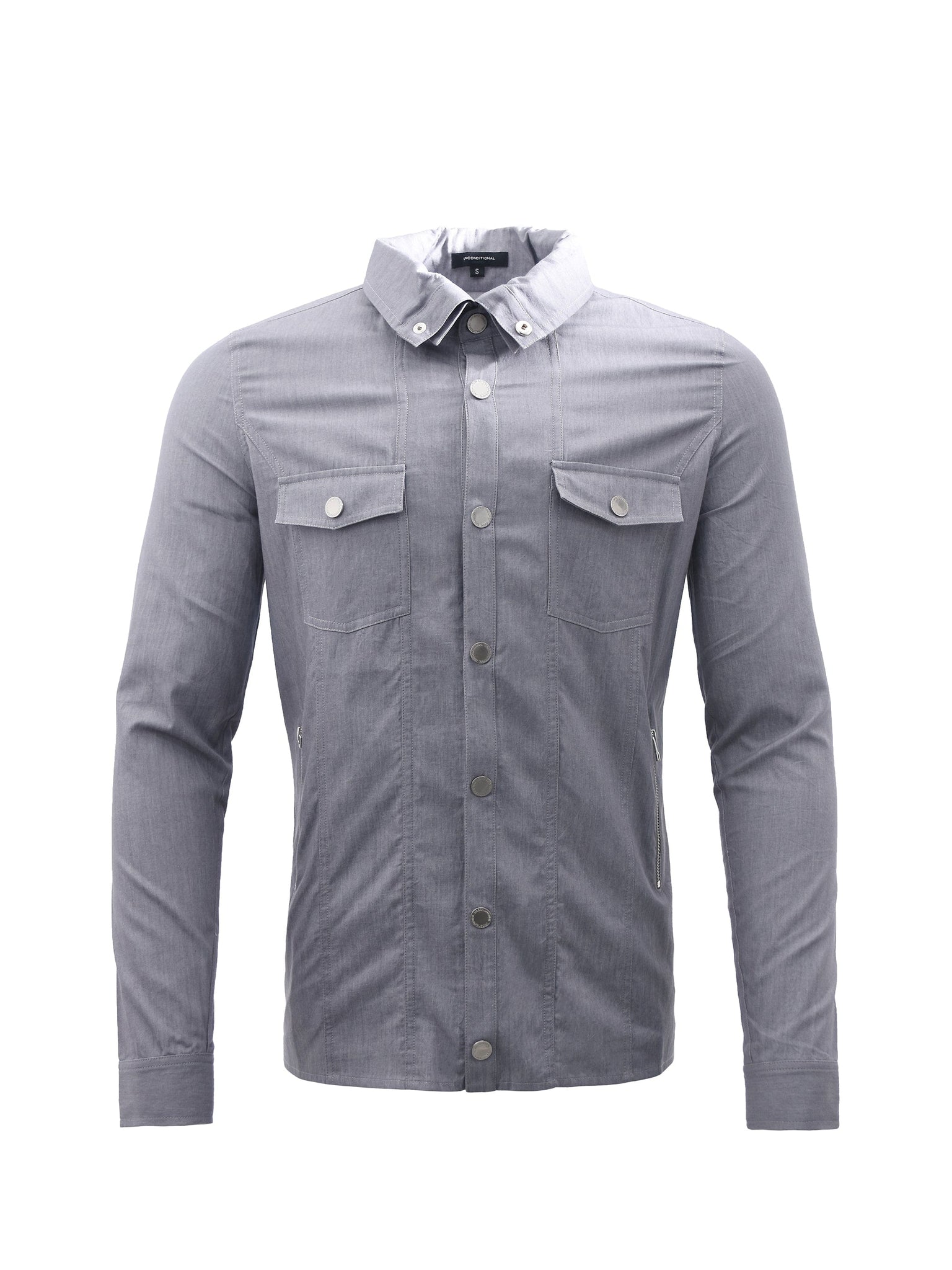 Grey Trucker Shirt Jacket