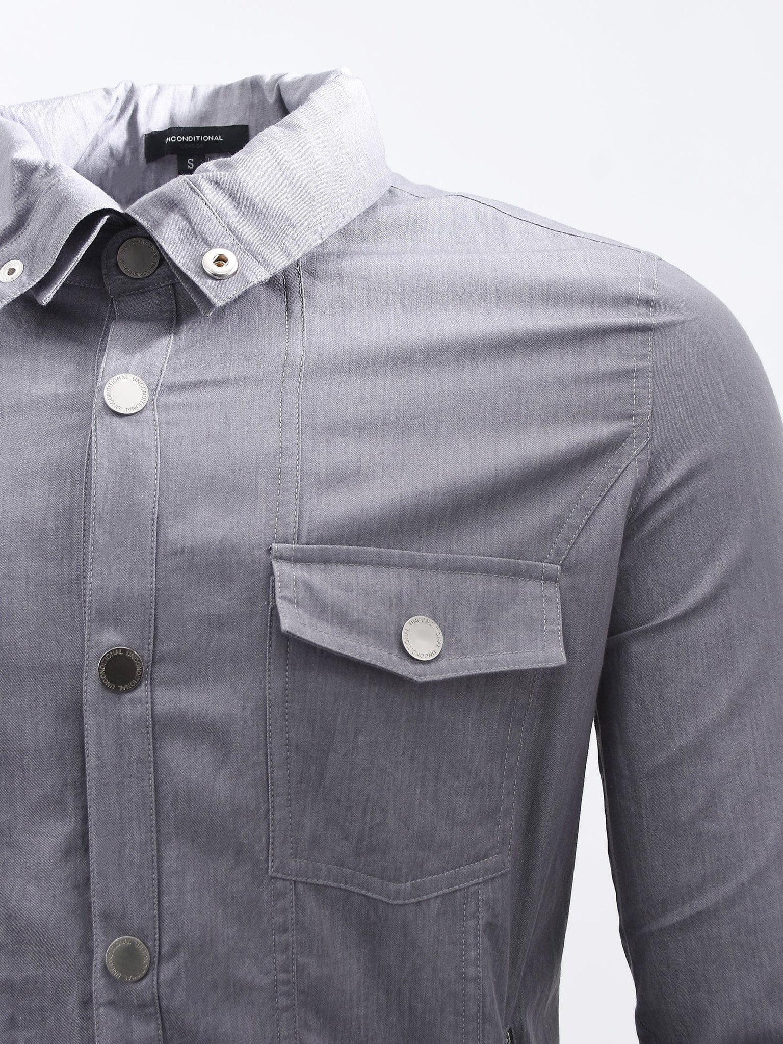 Grey Trucker Shirt Jacket