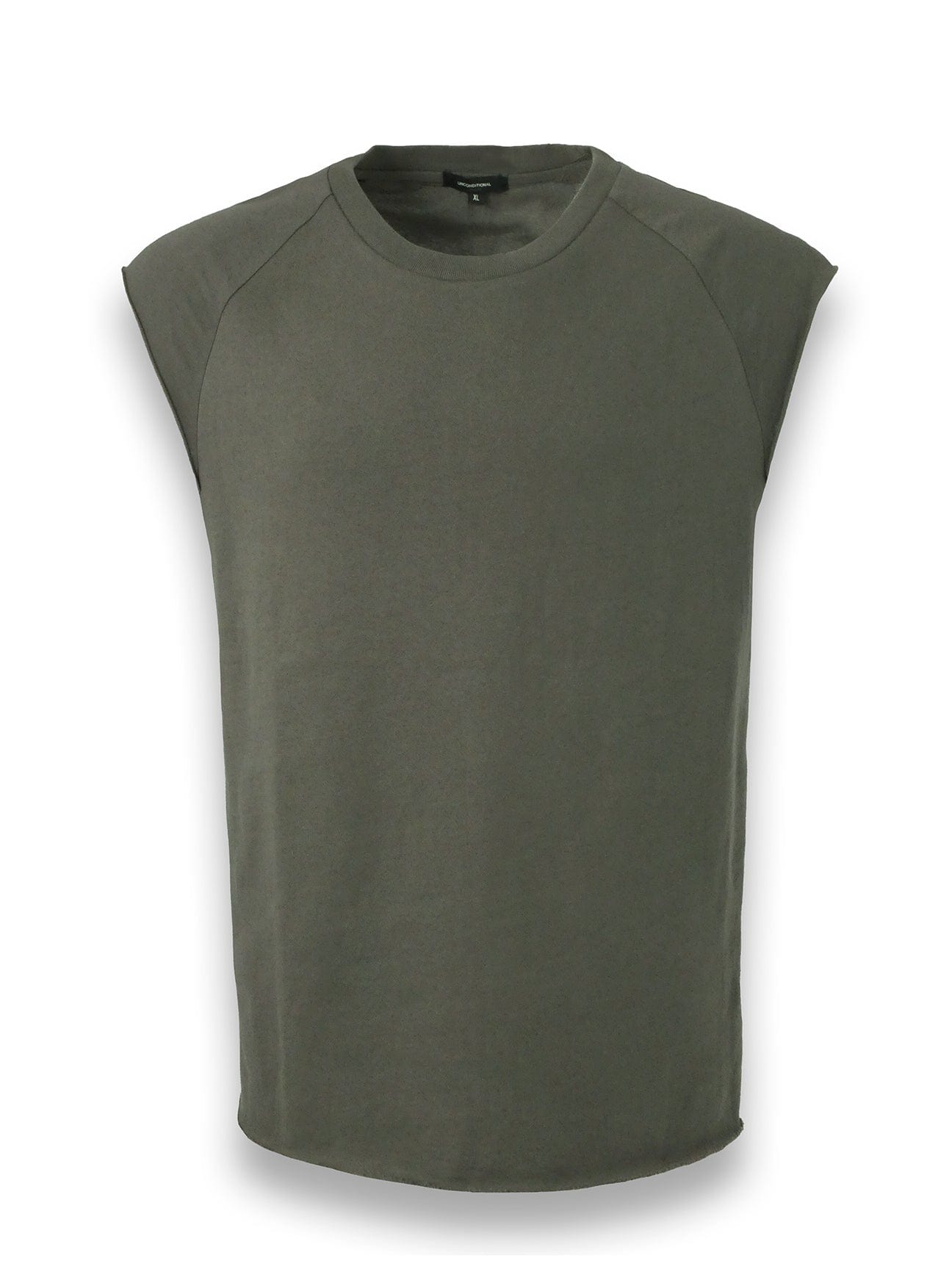 Khaki Green Crew Neck Sleeveless Jumper