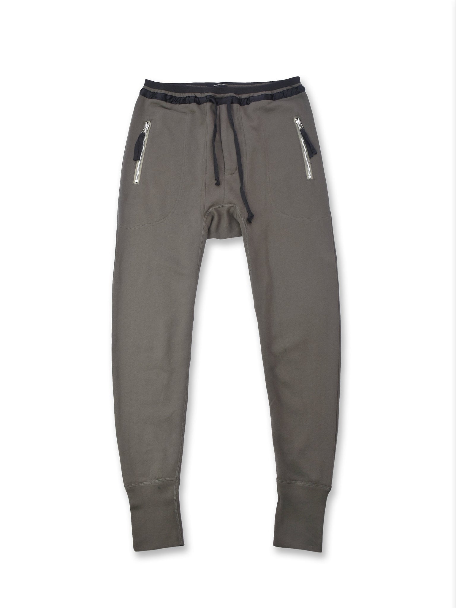 Khaki Green Joggers with Zips