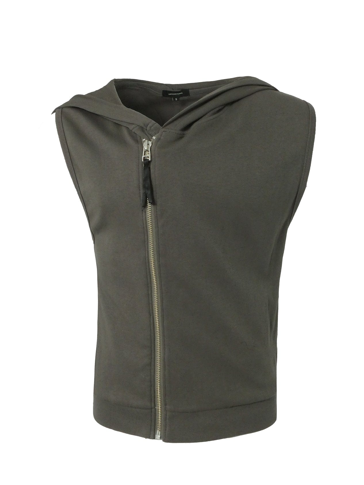 Khaki Green Sleeveless Hoodie