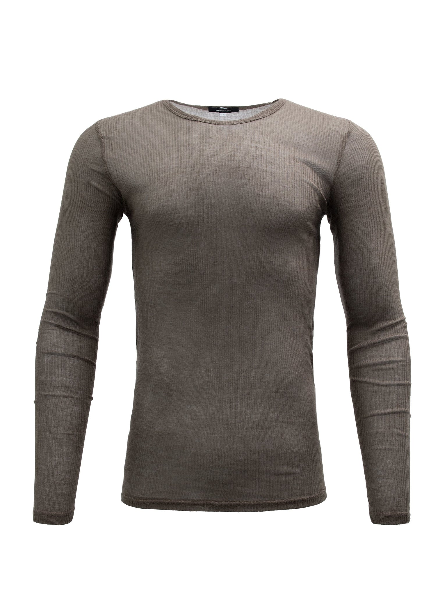 Light Brown Ribbed Longsleeve T-Shirt