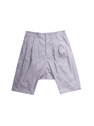 Light Grey Drop Crotch Button Up Shorts