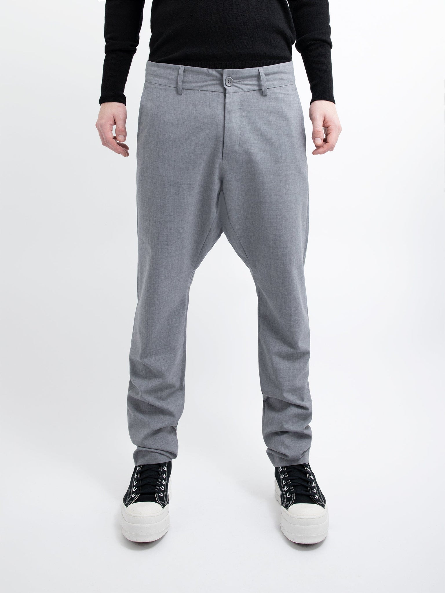 Light Grey Wool Suit Trousers