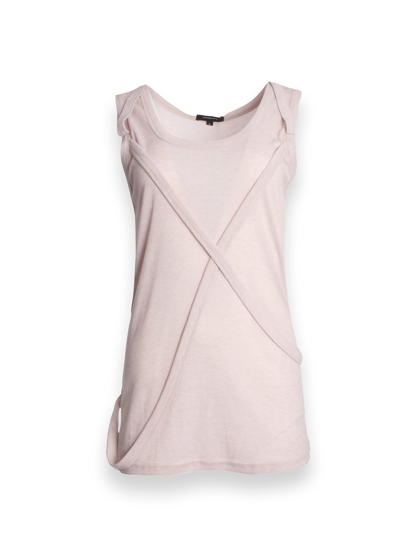 Light Pink Cross Over Strap Detail Vest