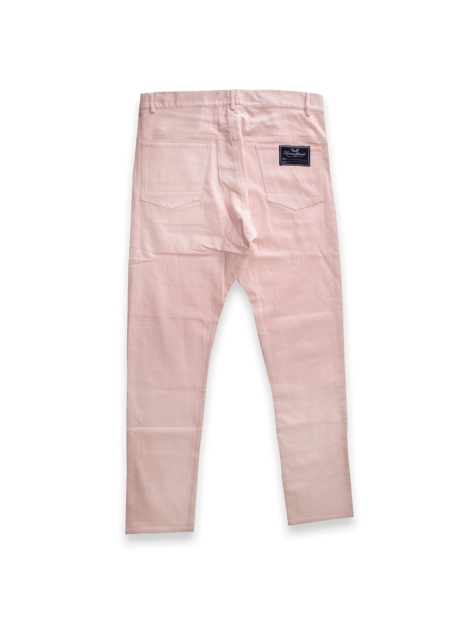 Light Pink Jeans with Black Pocket Zips