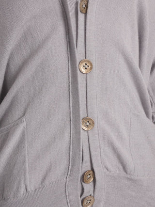 Lilac Cotton Cardigan with Cut-Out Details