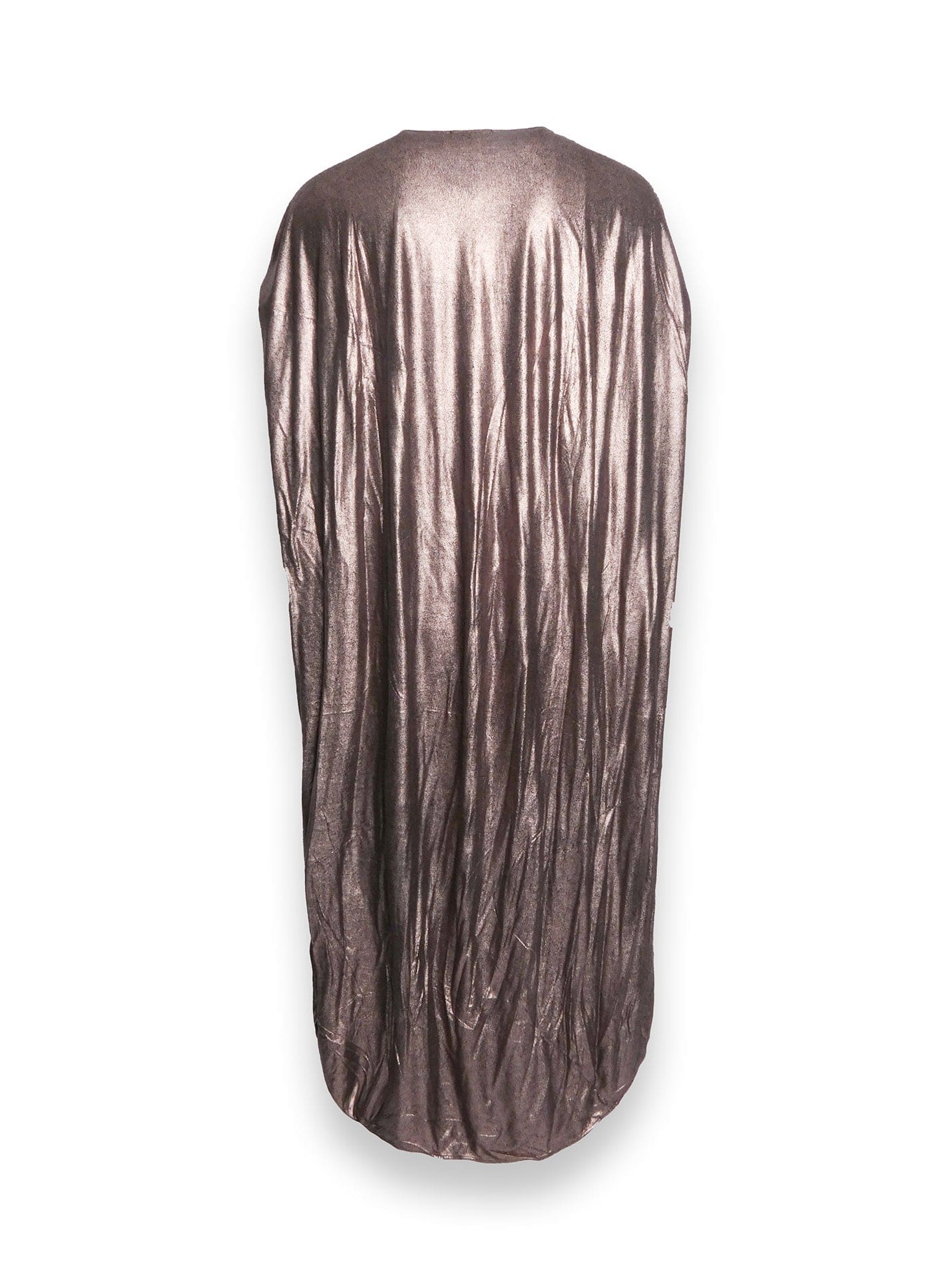 Long Foiled Rayon Jersey Bronze Dress