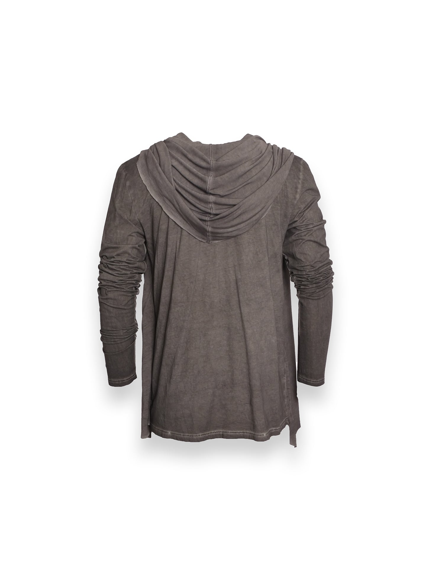 Long Sleeve Stone Grey Hoodie with Draping Detail