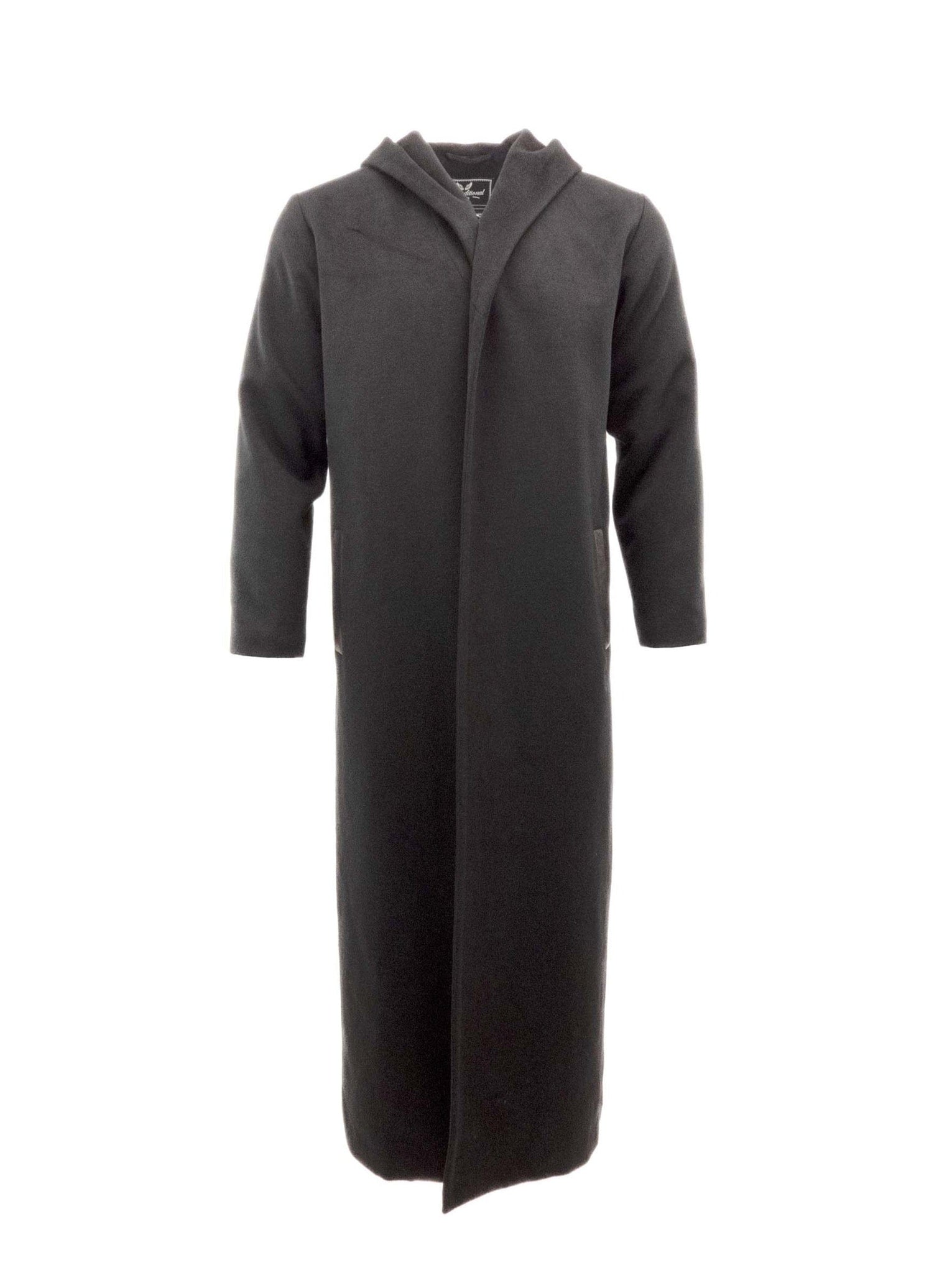 Longline Hooded Over Coat in Black