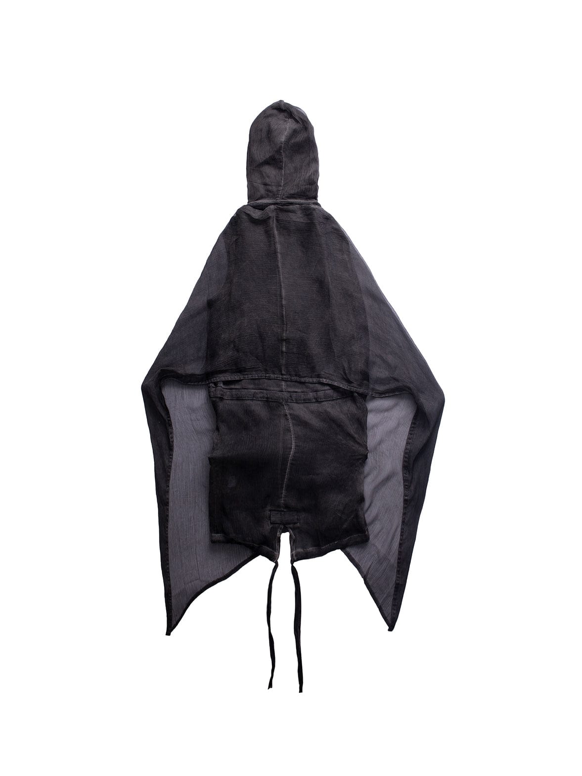 Military Cold Dye Poly Crinkle Chiffon Hooded Poncho Zip Up