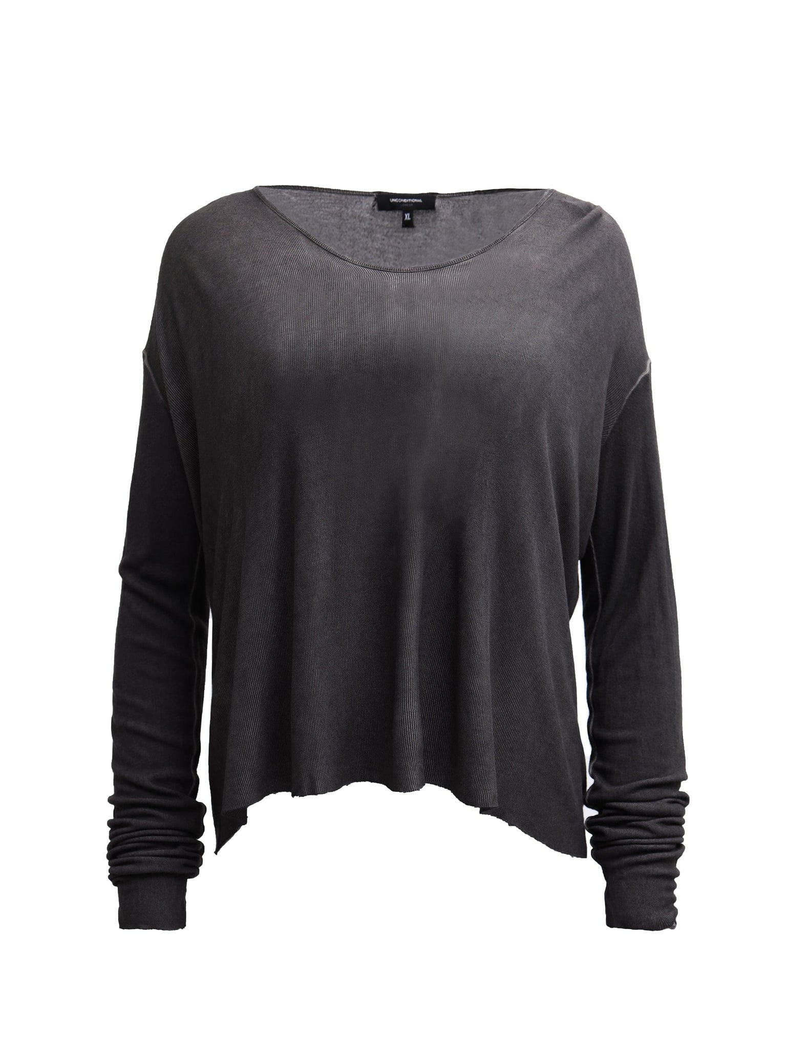 Military Cold Dye Ribbed Long Sleeved Top