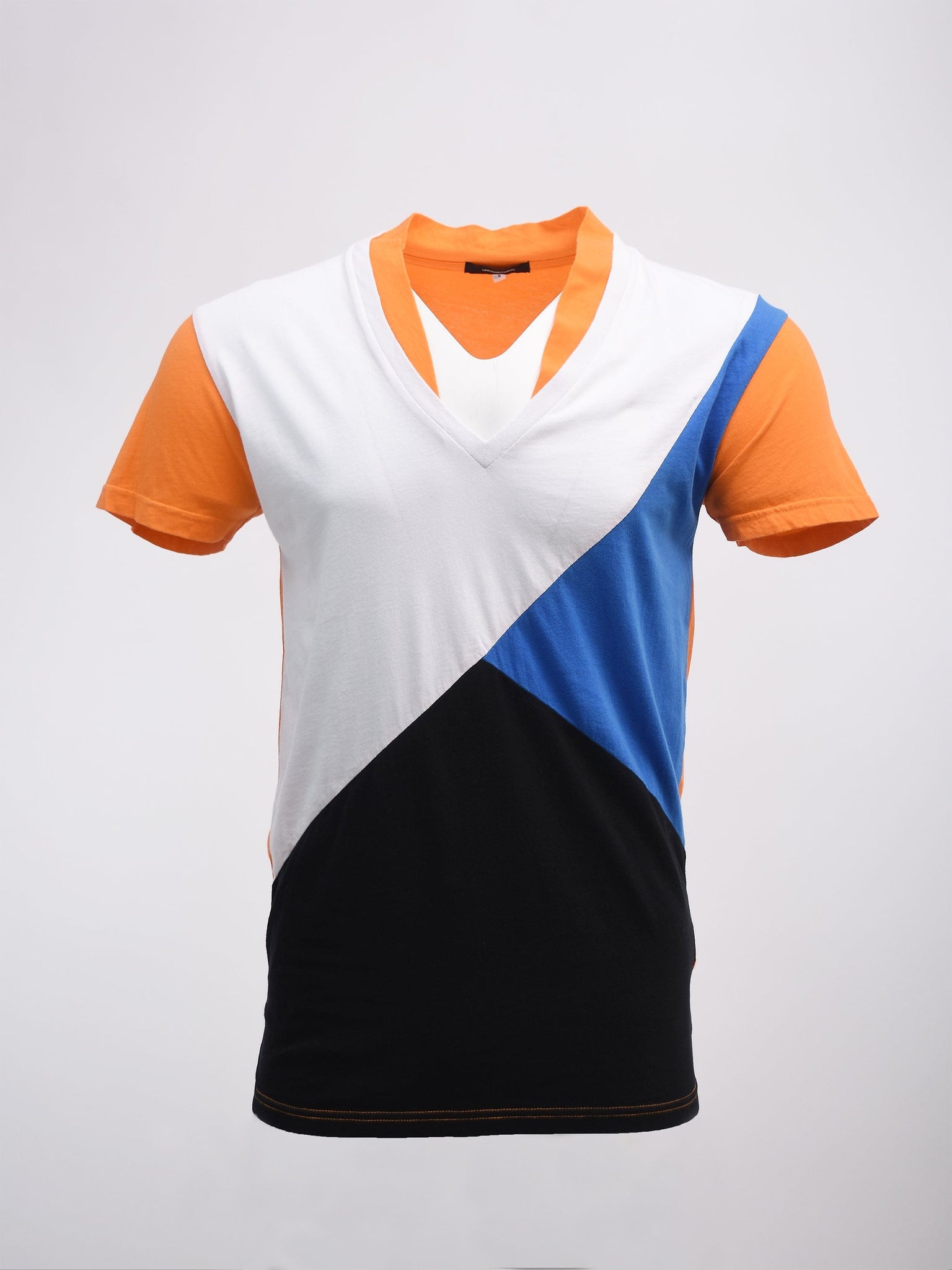 Multicoloured Orange V-Neck T-Shirt