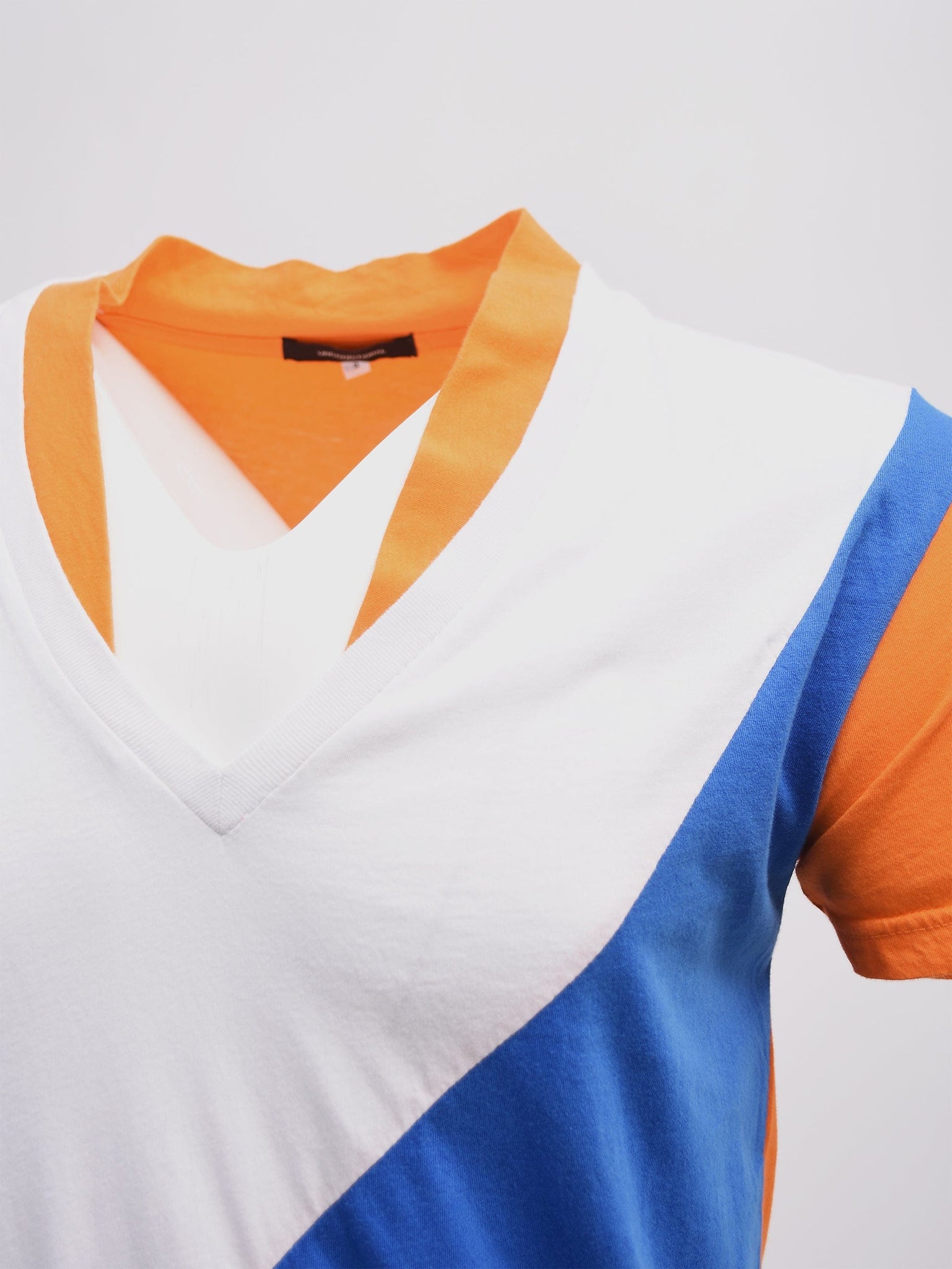 Multicoloured Orange V-Neck T-Shirt