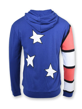 Navy Stars and Stripe Zip-Up Hoodie