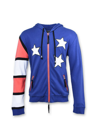 Navy Stars and Stripe Zip-Up Hoodie