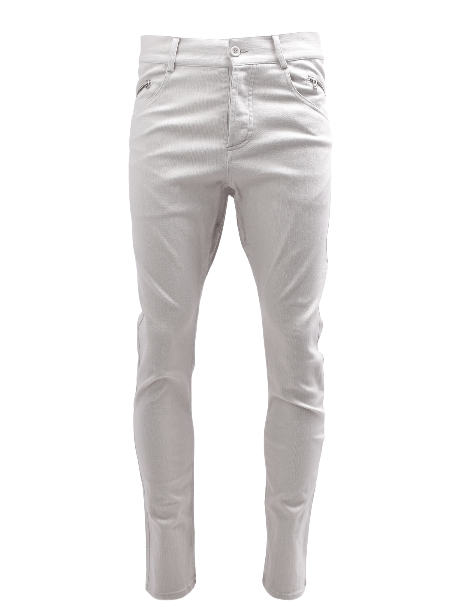 Off White Jeans with Leg Zip