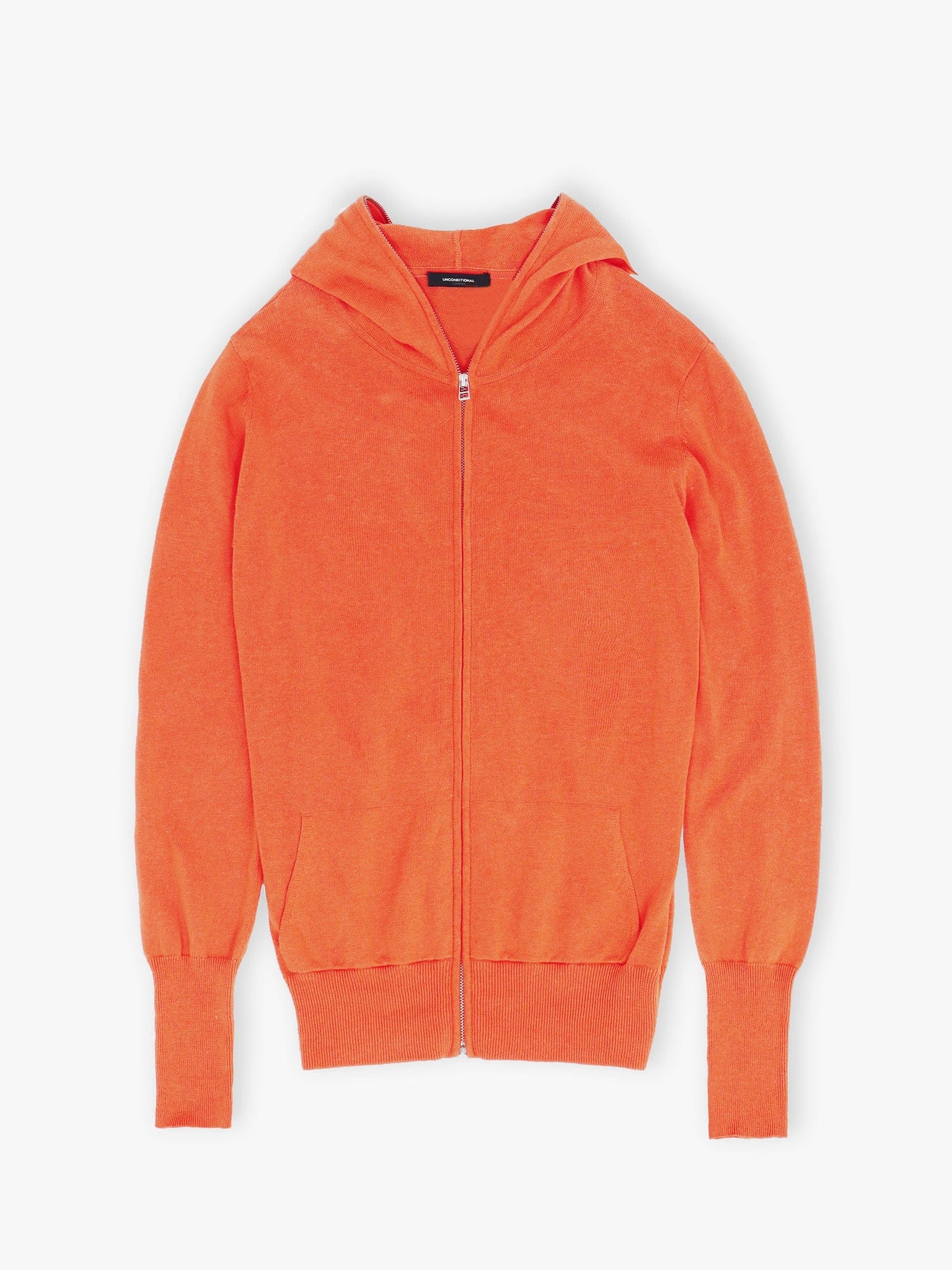 Orange Full Zip Linen Hoodie