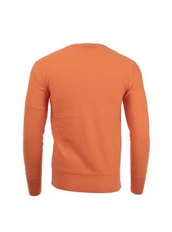 Orange V-Neck Linen Jumper