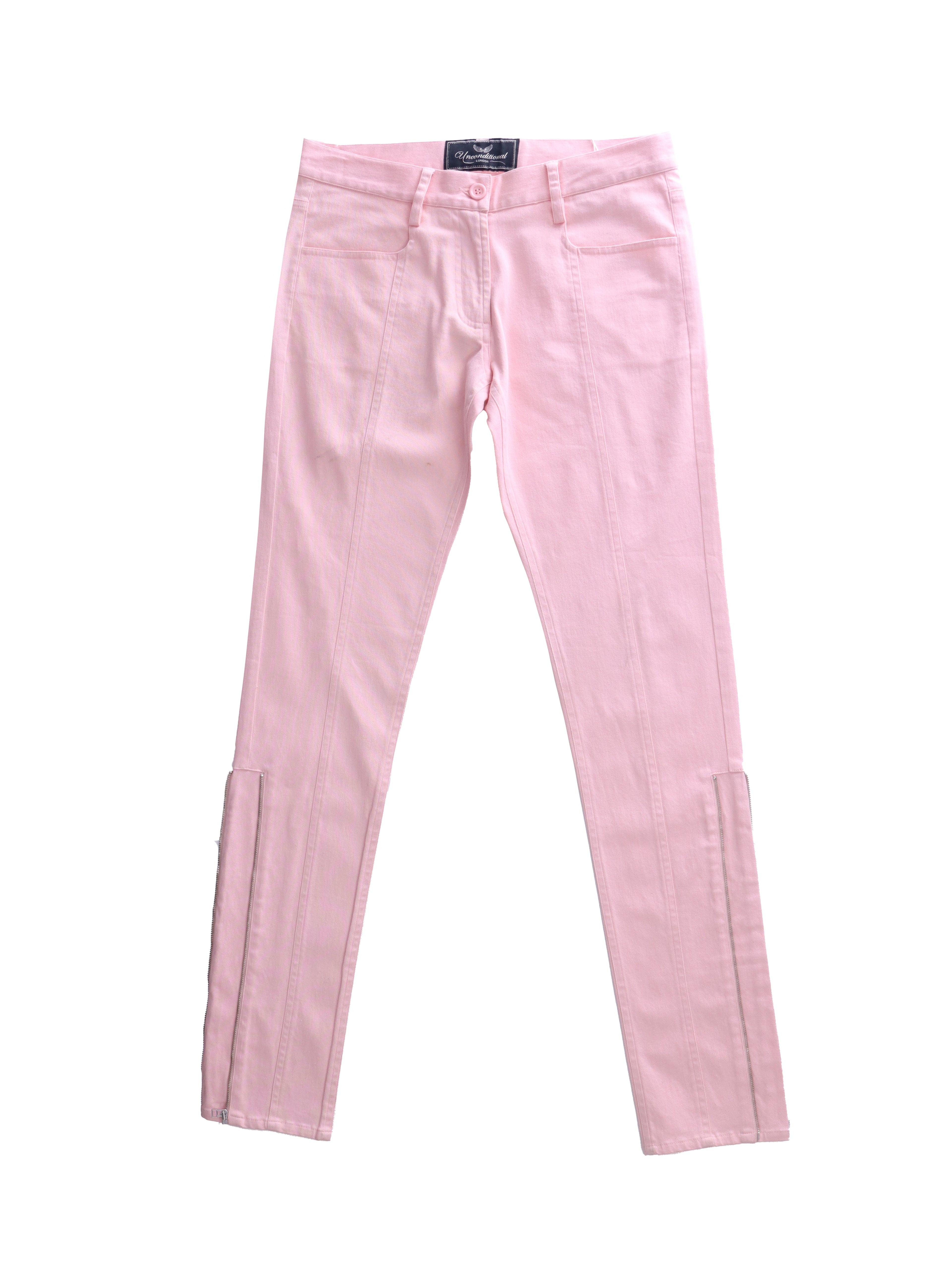 Pink Unconditional Jeans with Side Zips
