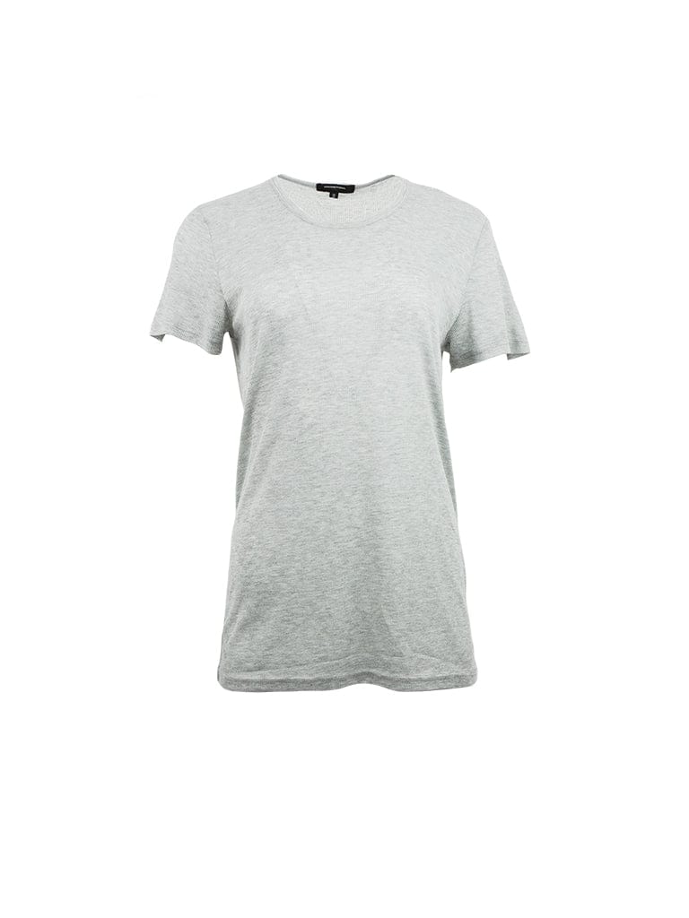 Ribbed Rayon T-Shirt in Grey