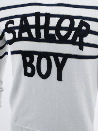 Sailor Boy Knitted Jumper in White