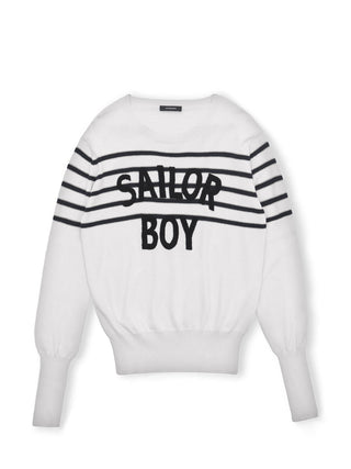 Sailor Boy Knitted Jumper in White