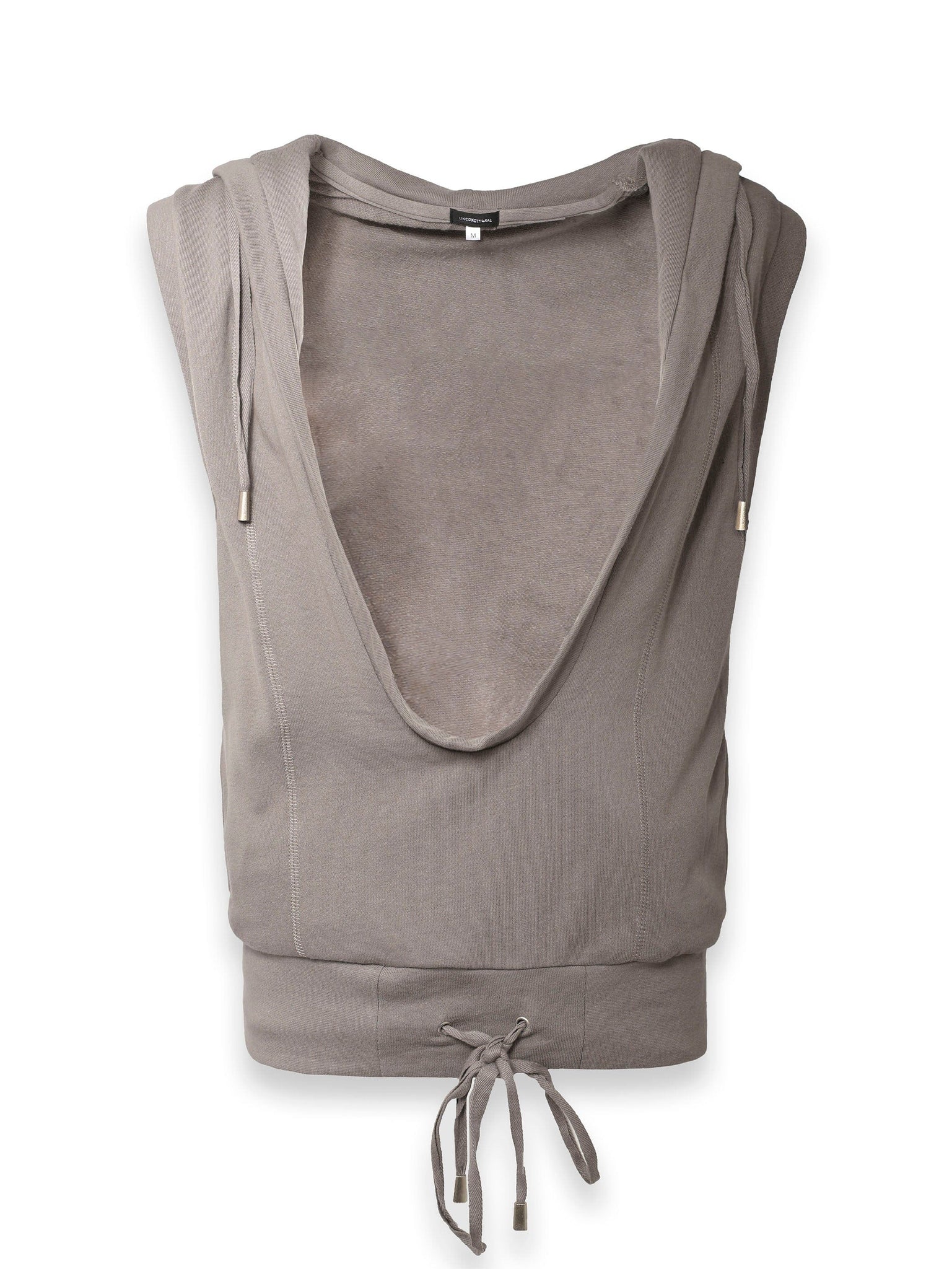 Sleeveless Deep V-Neck Hoodie