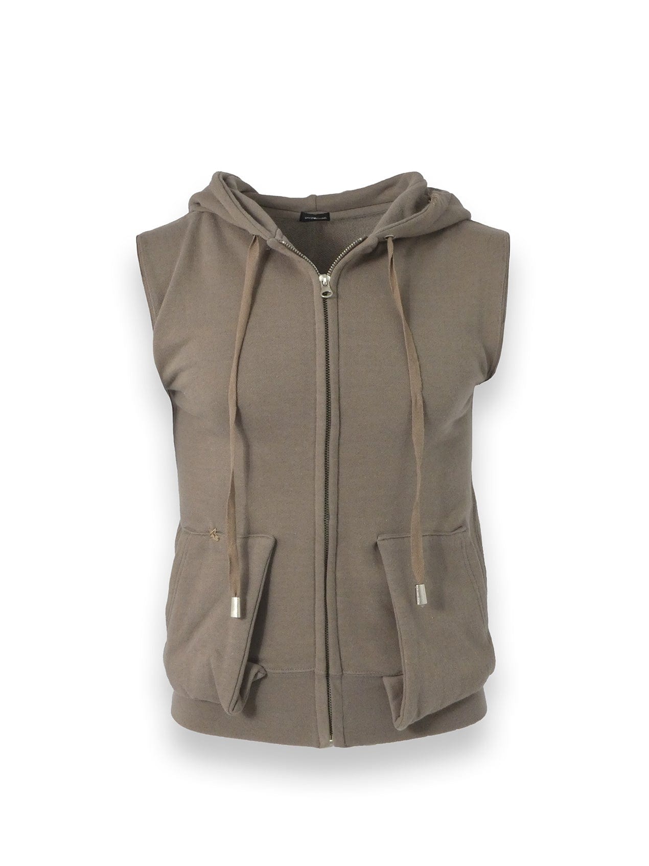 Sleeveless Khaki Brown Pirate Design Hoodie