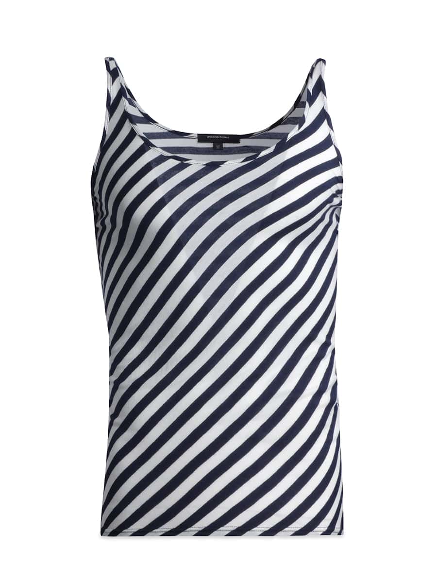 Striped Vest In Navy Blue And White