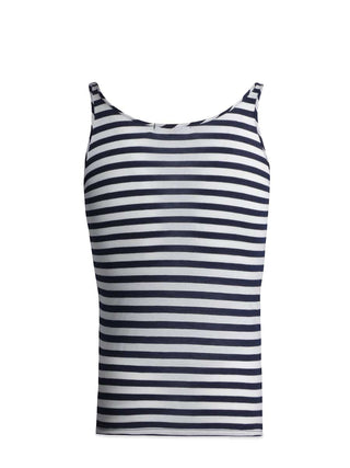 Striped Vest In Navy Blue And White