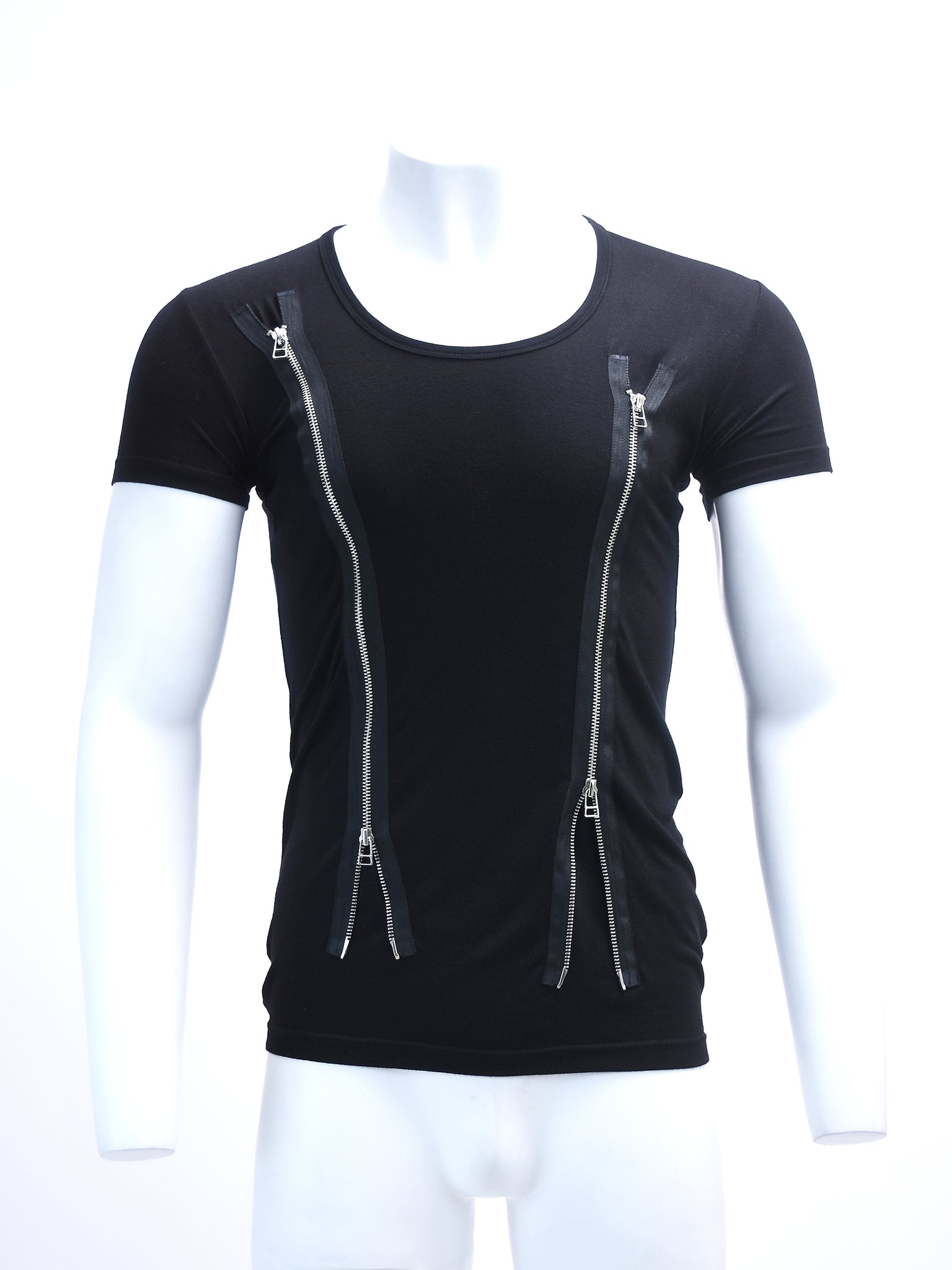 Black Double Zip T-Shirt