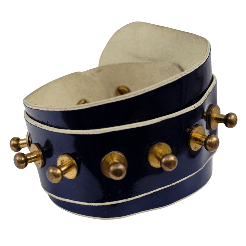 Vintage Una Burke Deep Blue Leather Bracelet