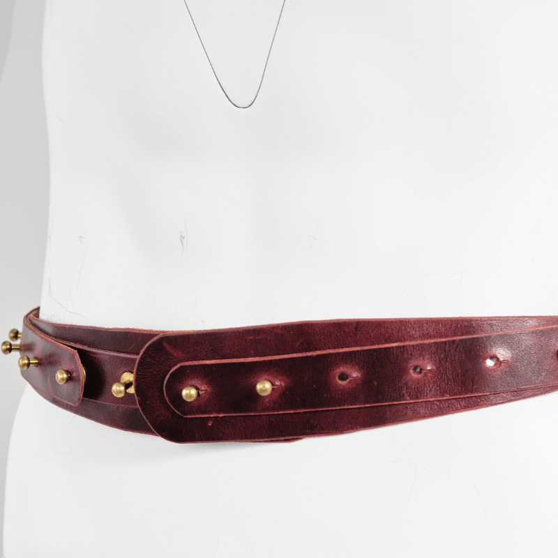 Vintage Una Burke Deep Red Leather Strap Belt