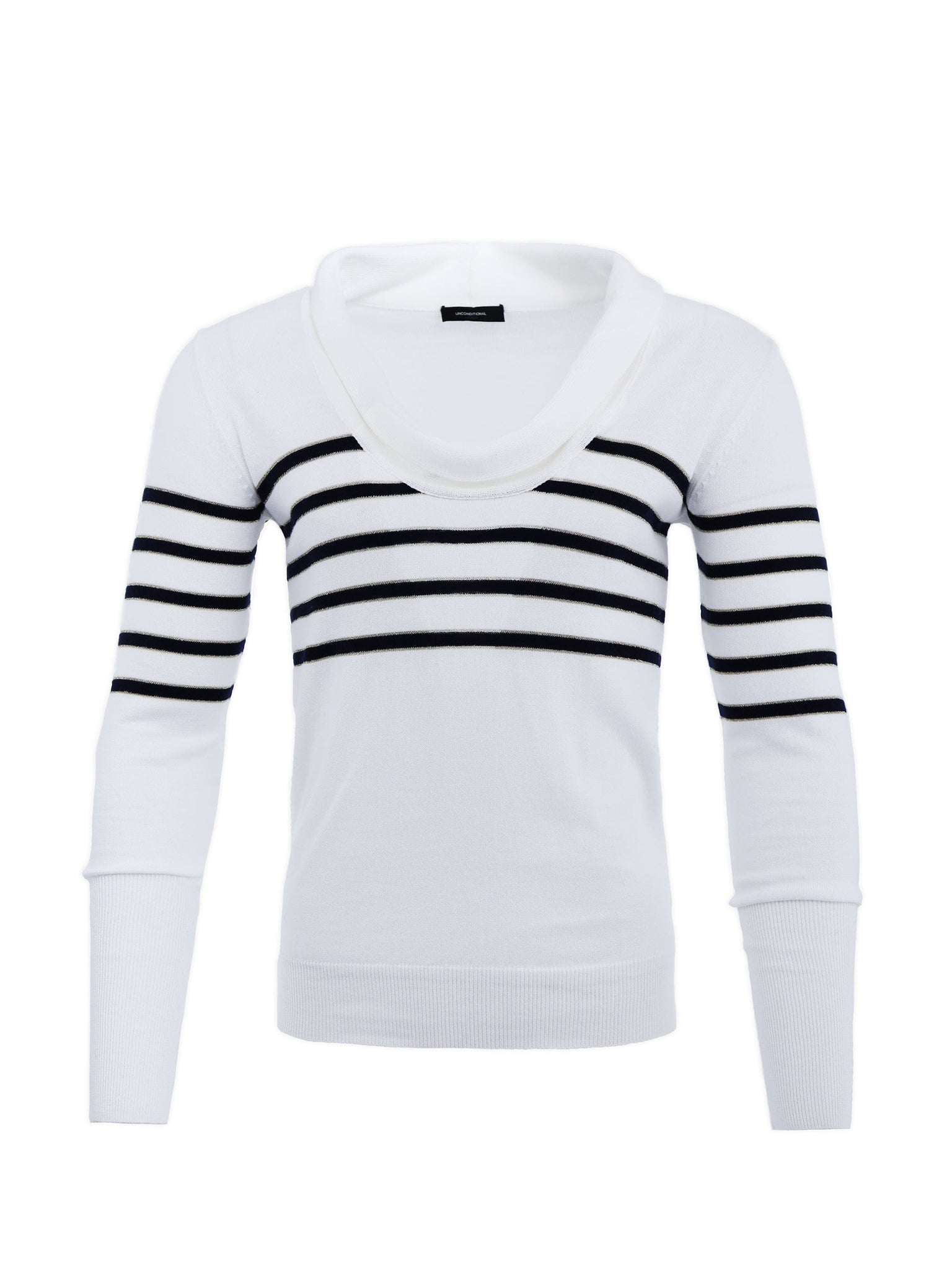 White and Black Striped Jumper