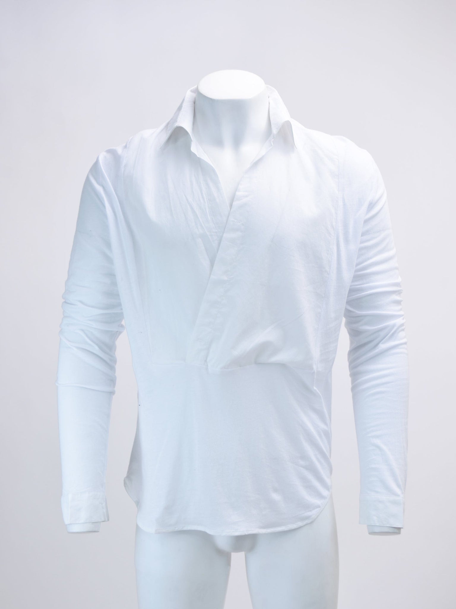 WHITE HALF OPENED COTTON SHIRT