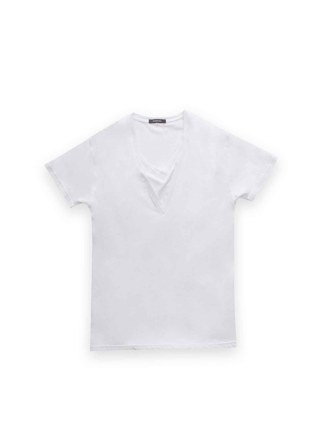 White Layered V-Neck T-Shirt