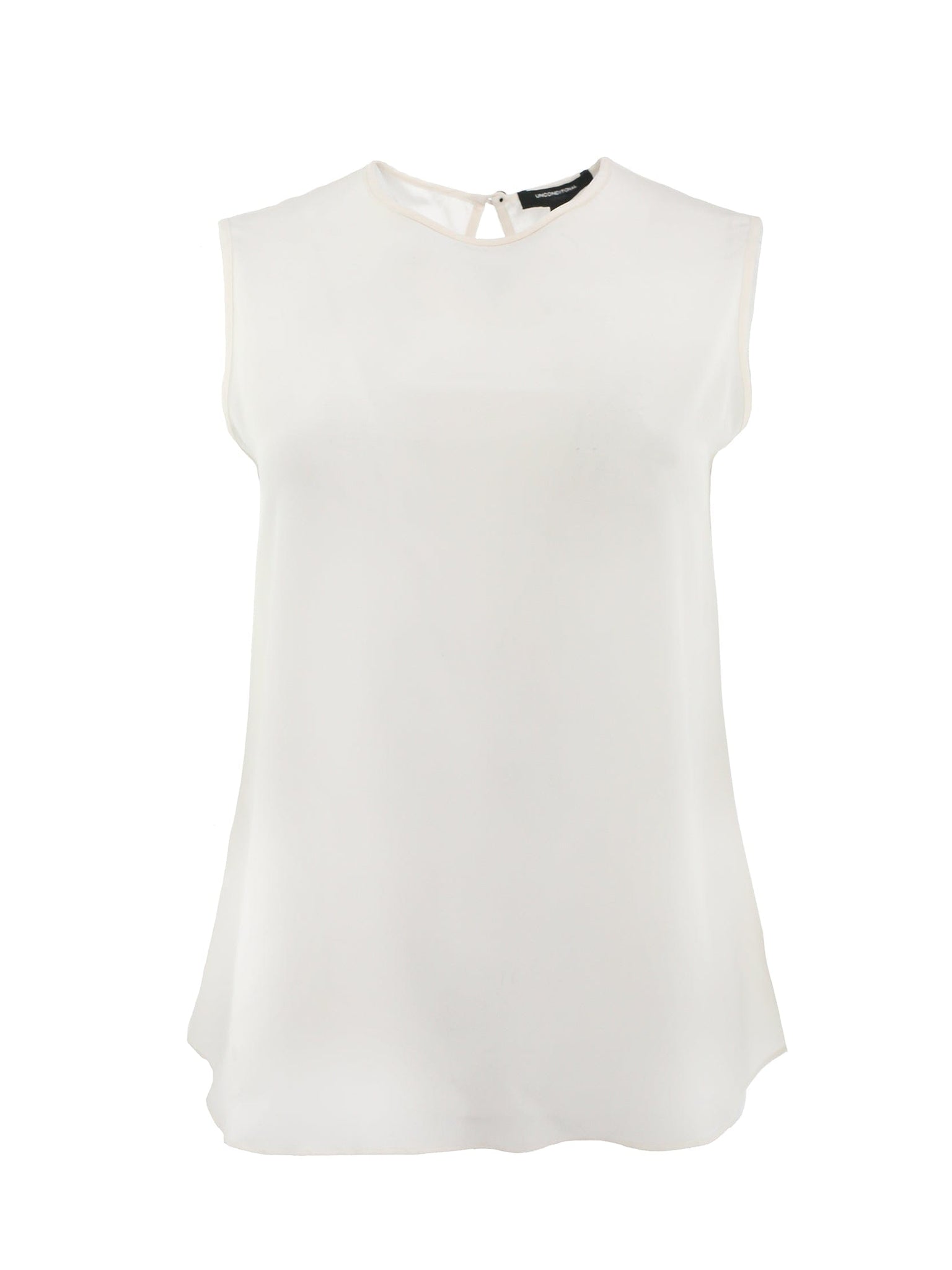 White Light Silk Sleeveless Blouse