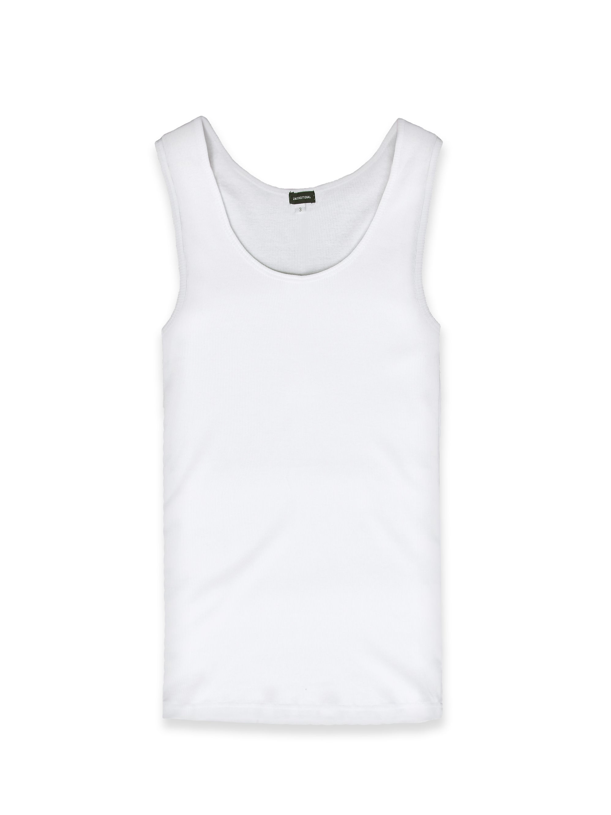 White Ribbed Cotton Vest