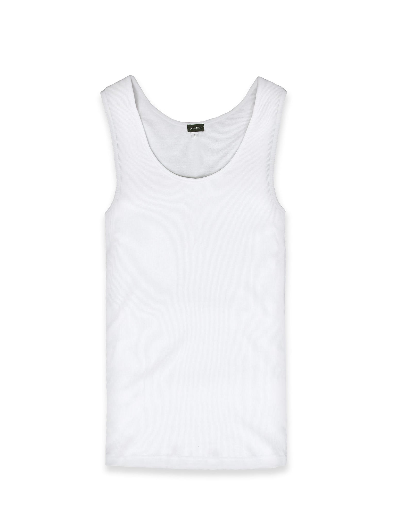 White Ribbed Cotton Vest