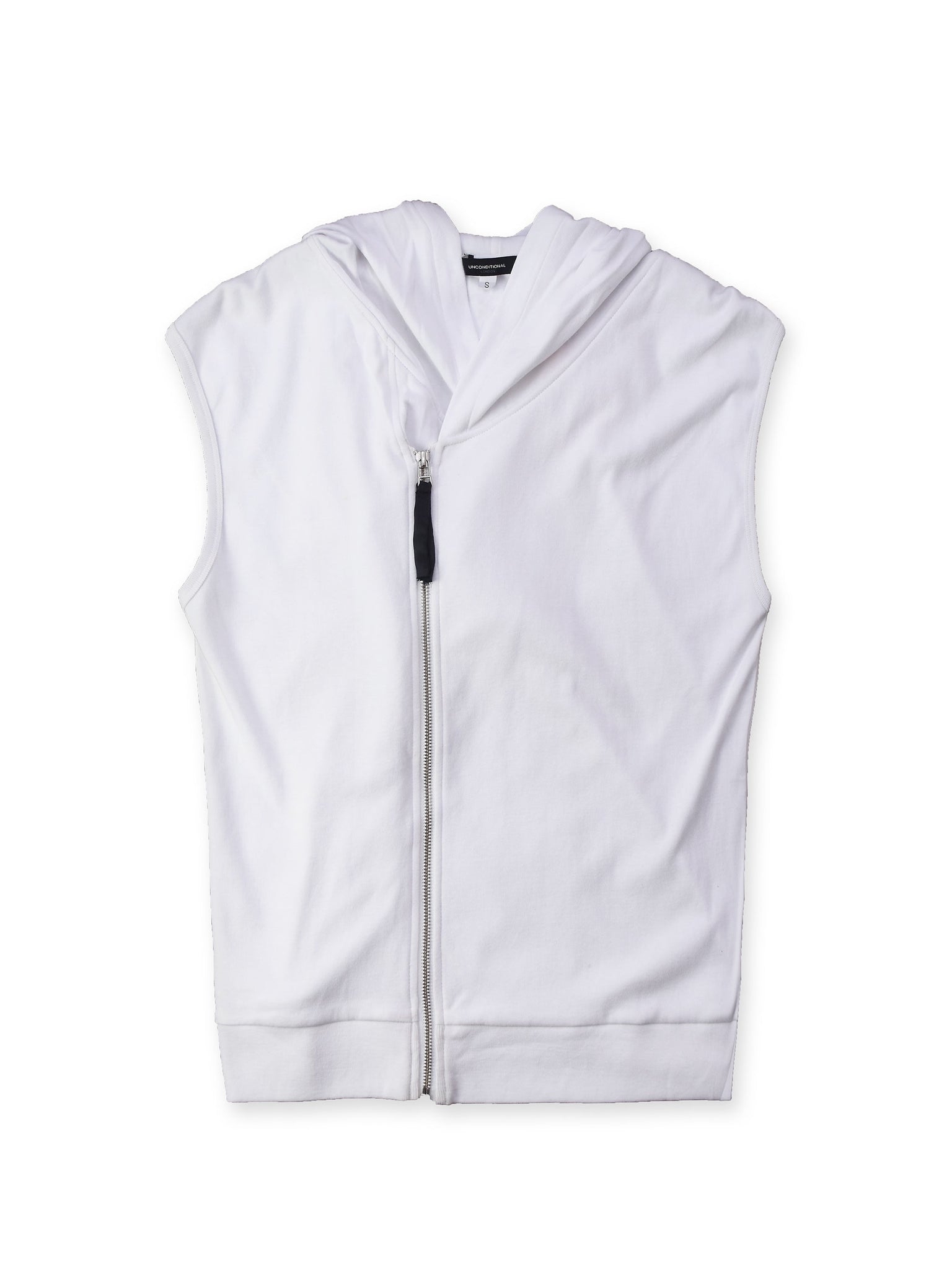 White Sleeveless Hooded Vest