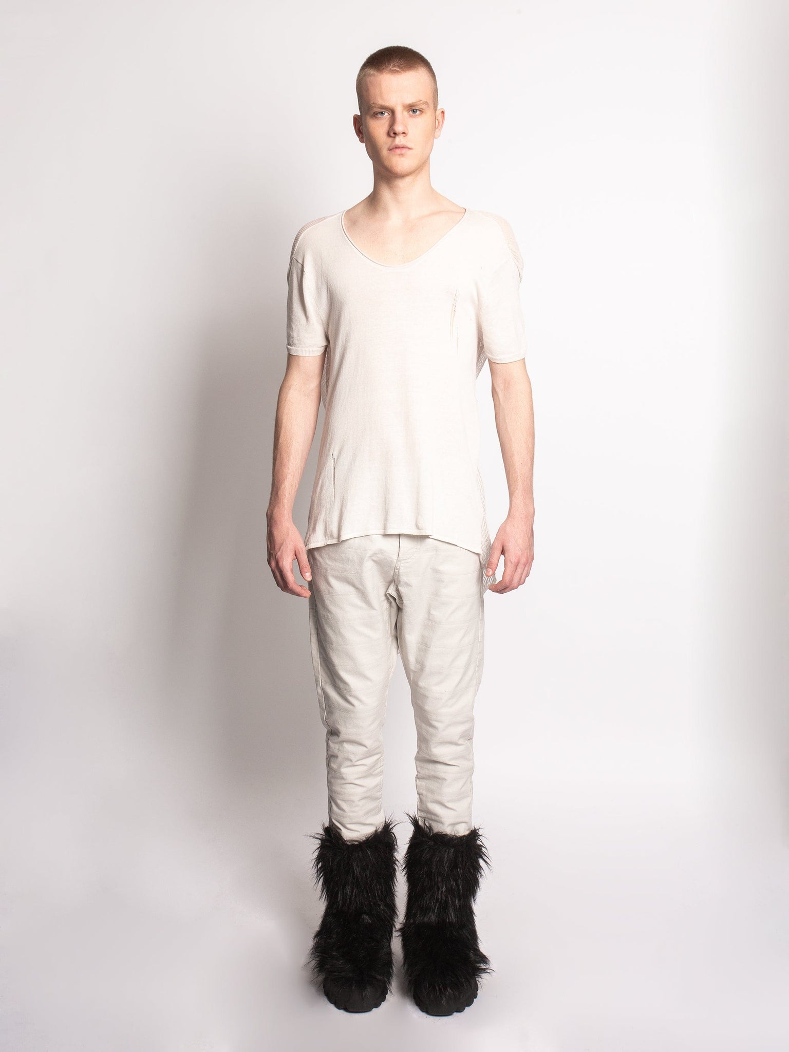 White Tailcoat Distressed T-Shirt