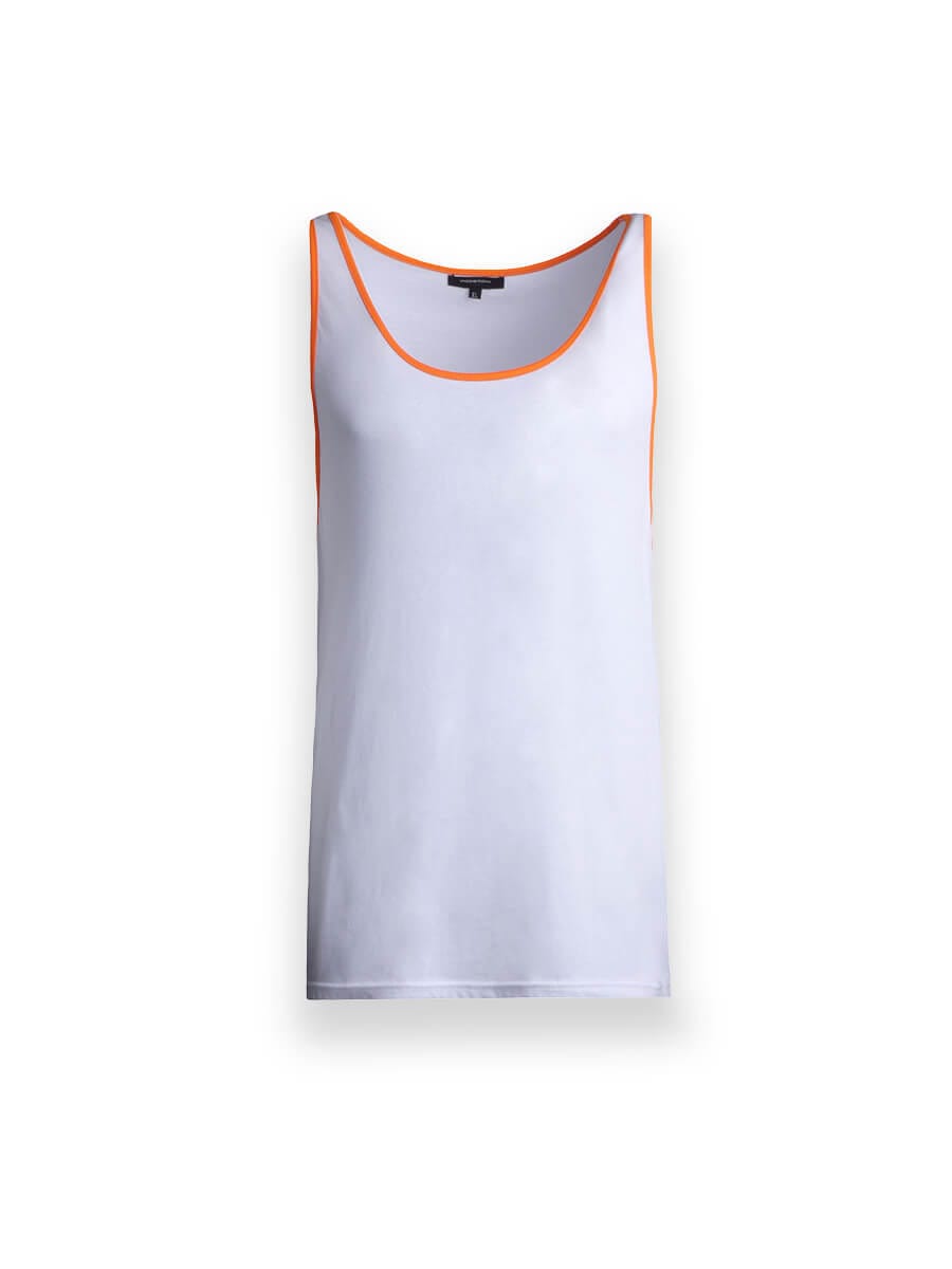 White Vest With Orange Rims