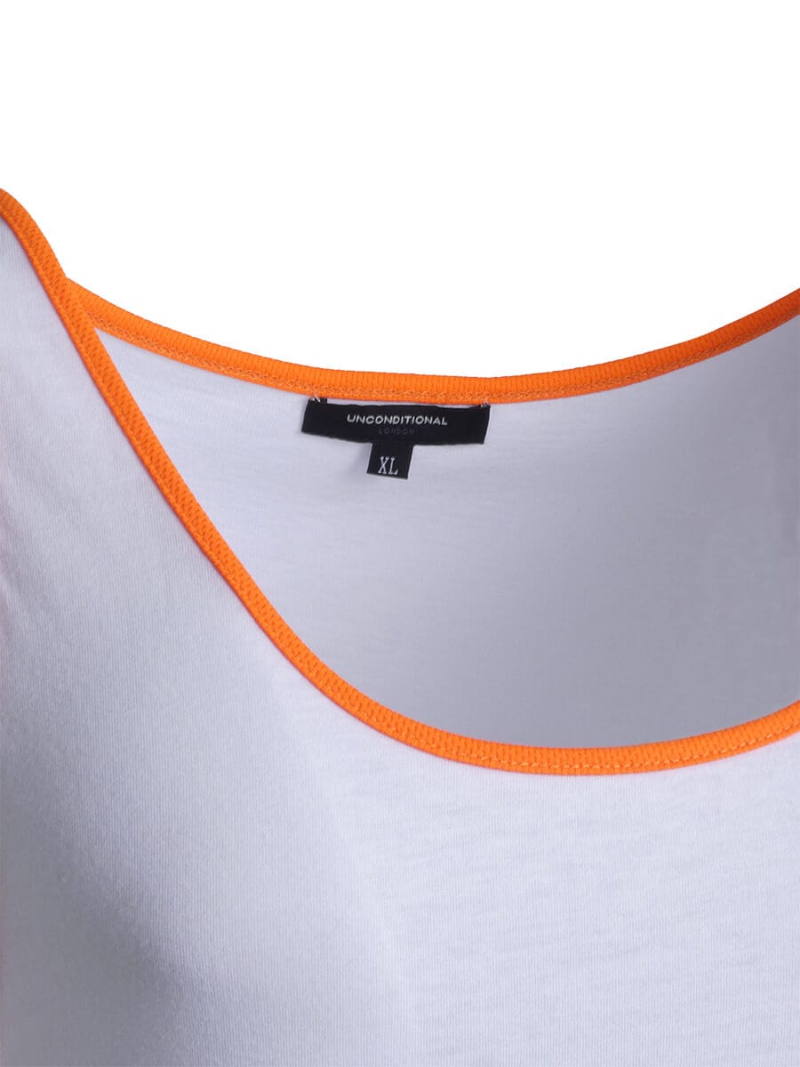 White Vest With Orange Rims