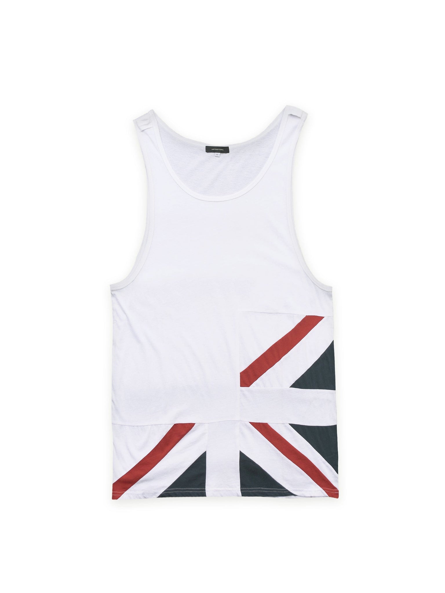 White Vest with Red and Navy Stripes